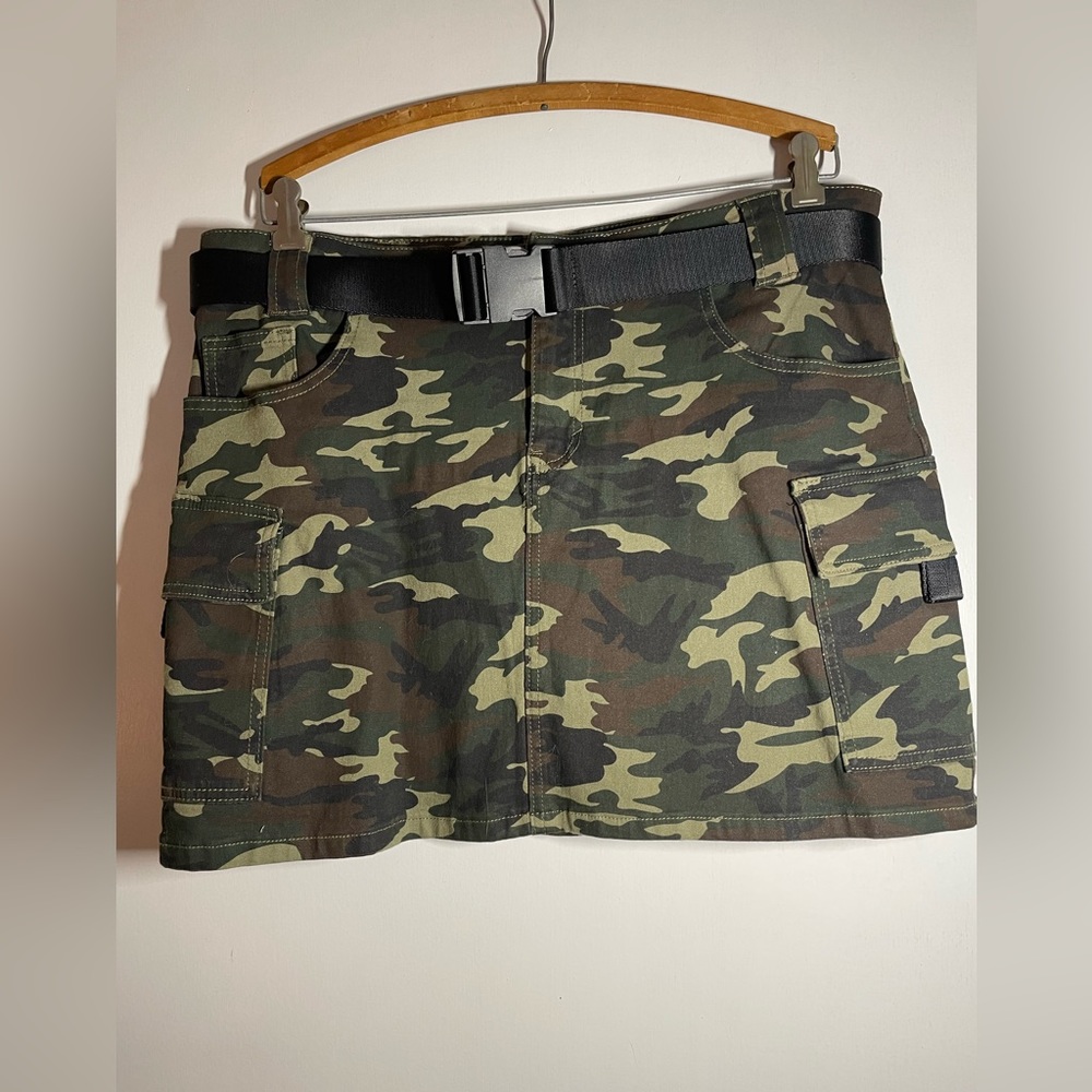 Almost Famous Camo Mini Skirt